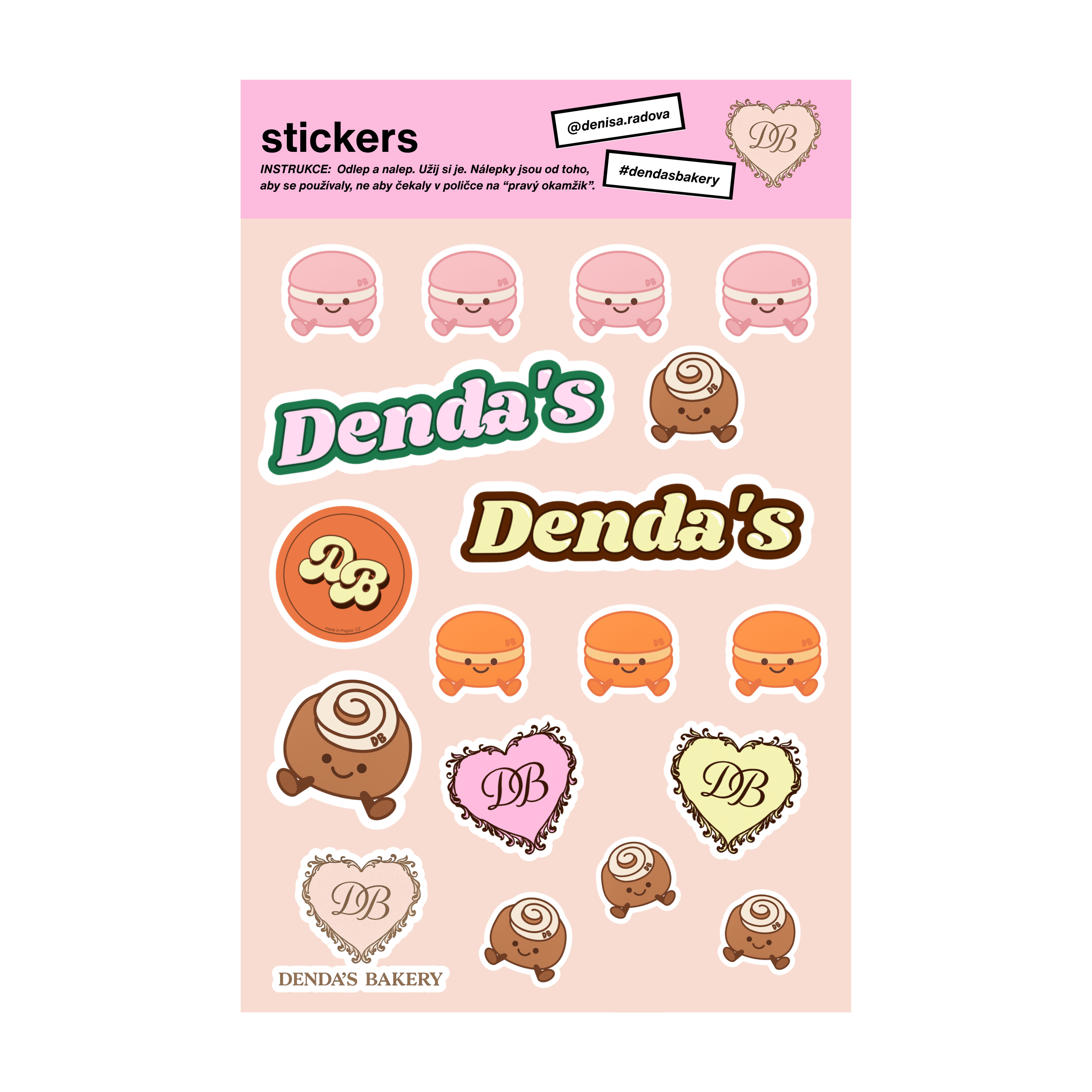 Denda's Bakery sticker sheet🍰